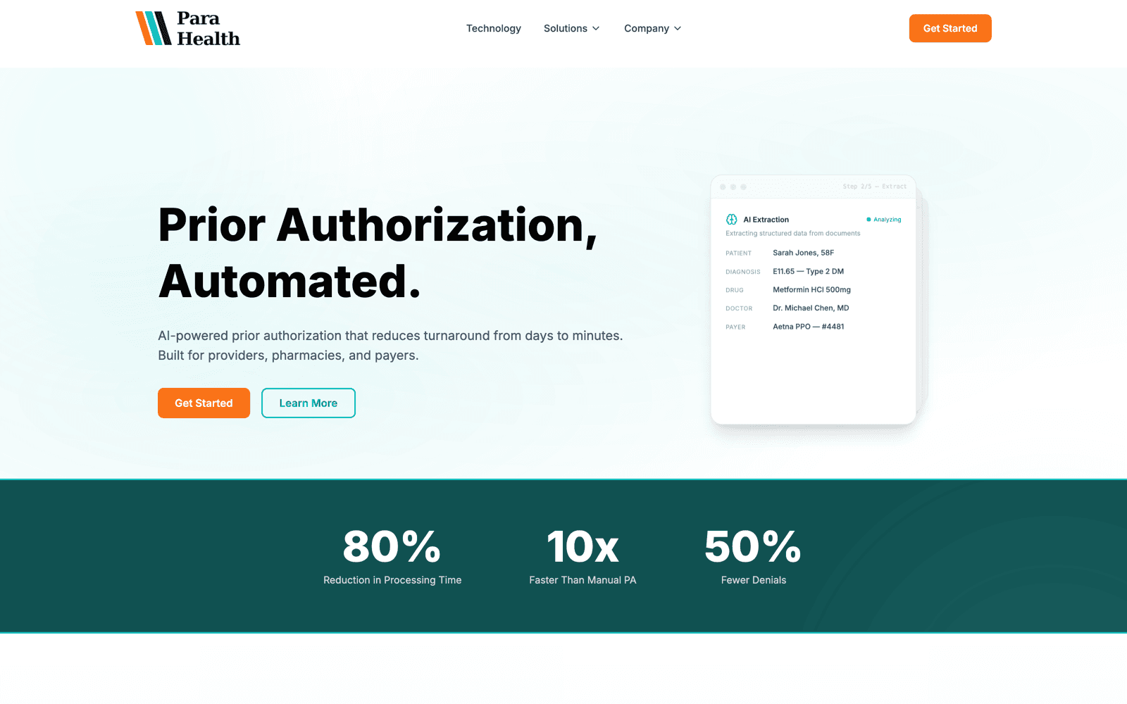 Parahealth marketing site